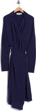 DVF Mac Wool & Cashmere Wrap Midi Dress
