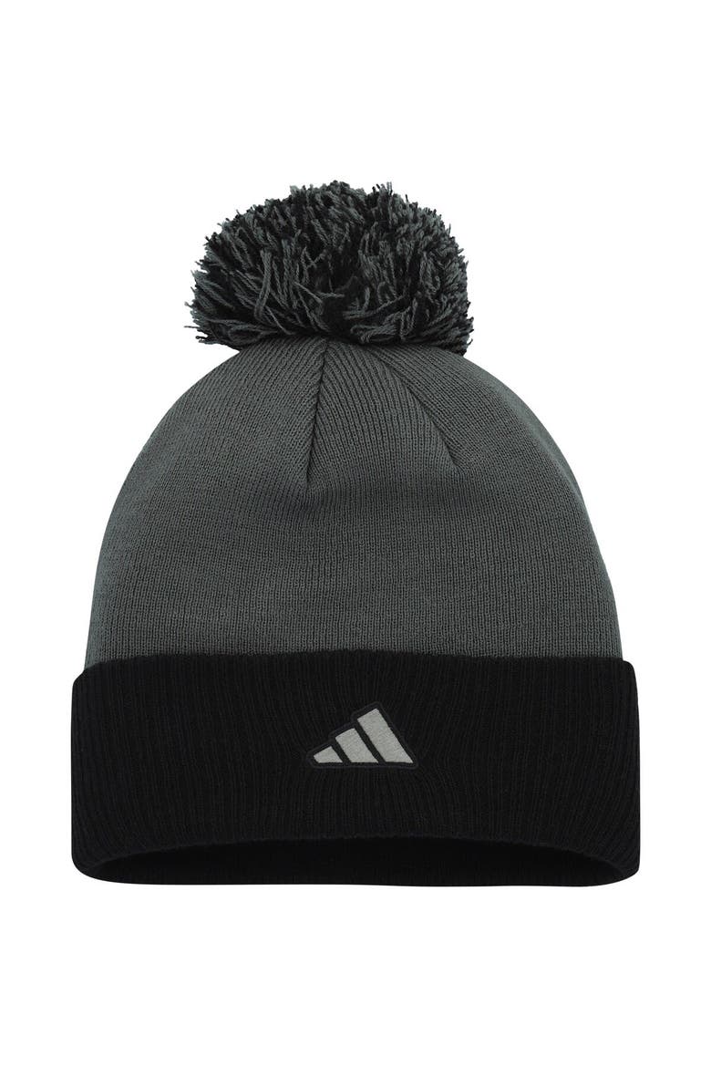 Women's adidas Gray Vegas Golden Knights Laurel Cuffed Knit Hat with Pom, Alternate, color, Gray