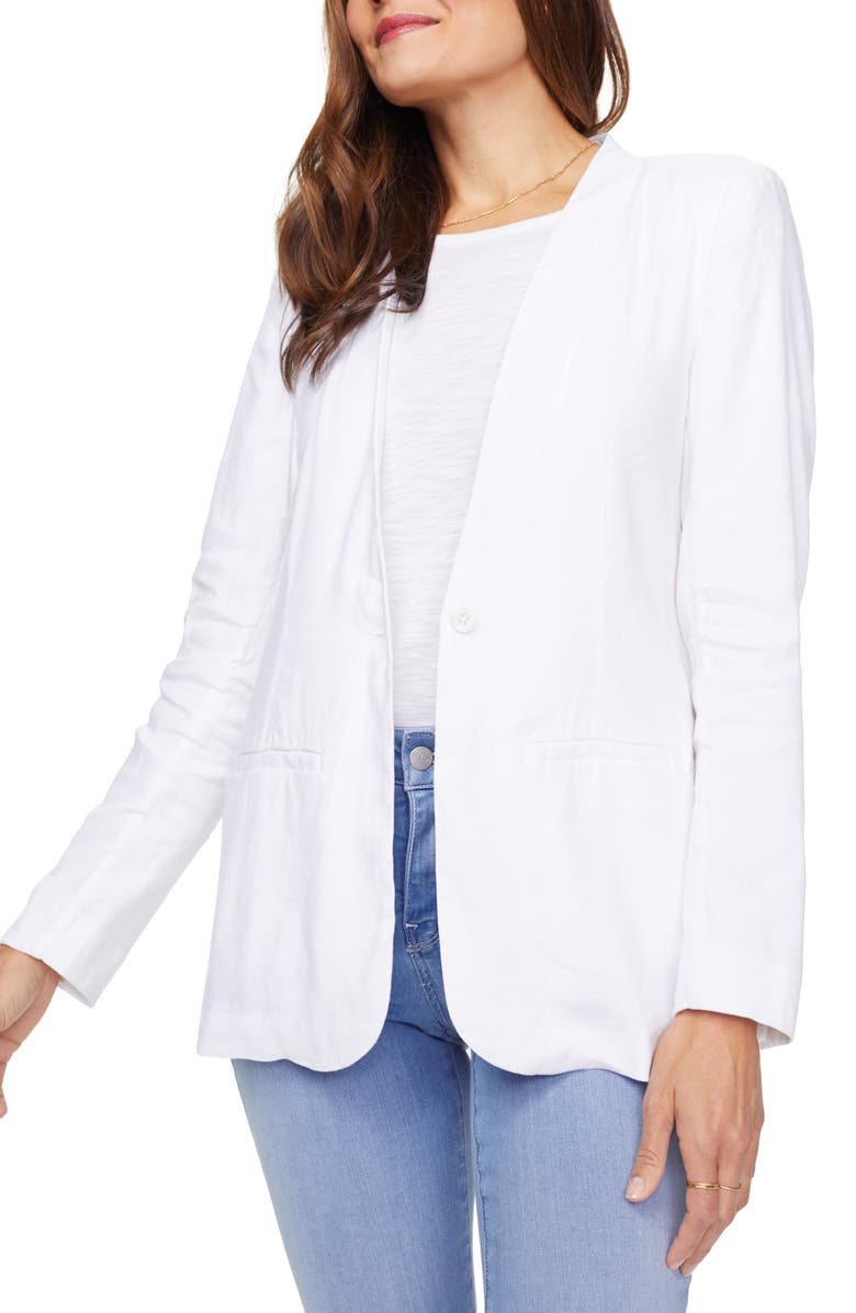 NYDJ One-Button Linen Blend Blazer, Main, color, 