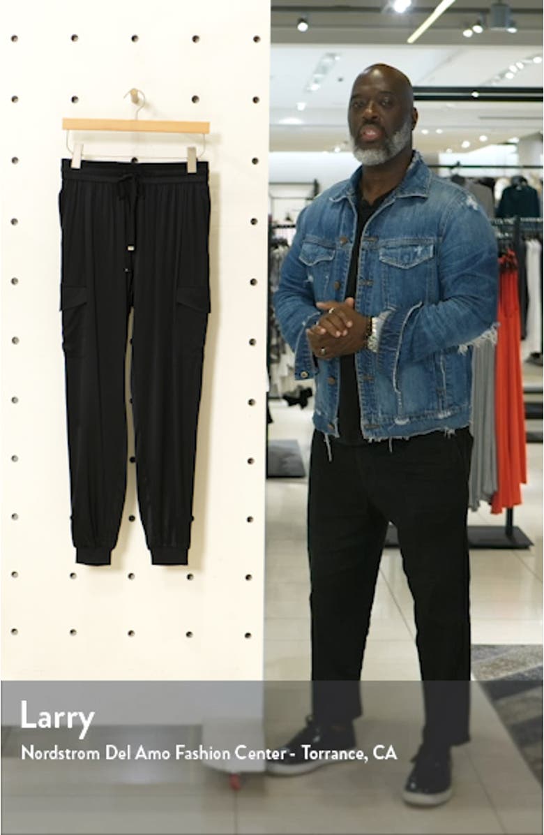 Elsie Stretch Silk Joggers, sales video thumbnail