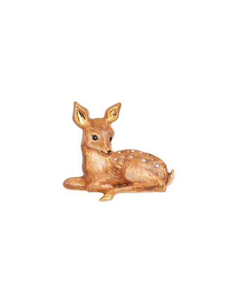 Resting Fawn Enamel Brooch