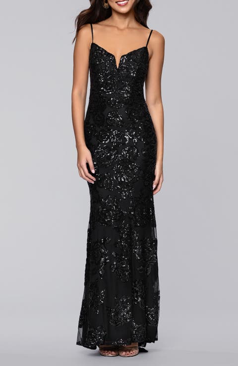 Sequin Rose Gown