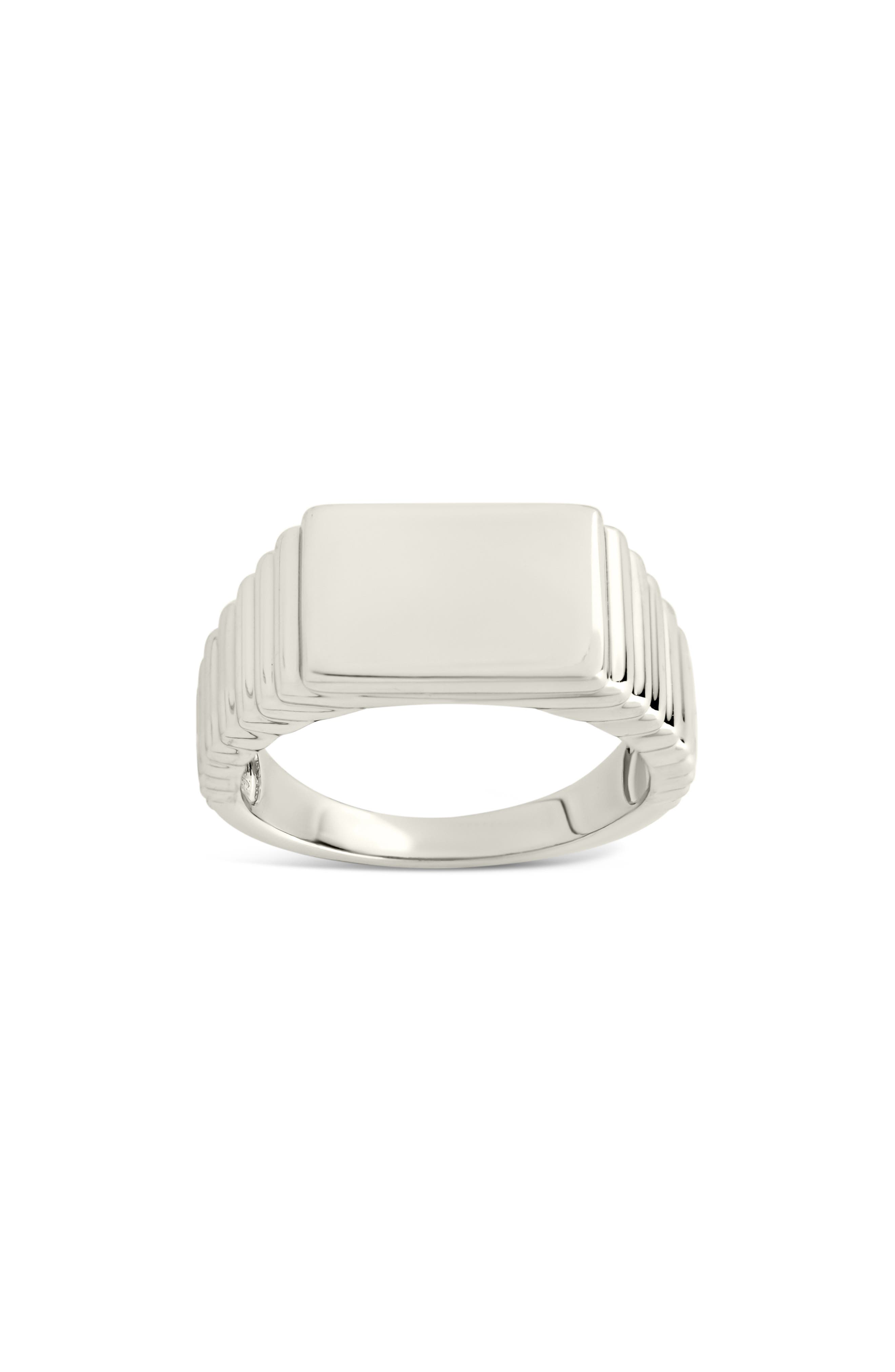 Sterling Forever Reta Polished Signet Ring