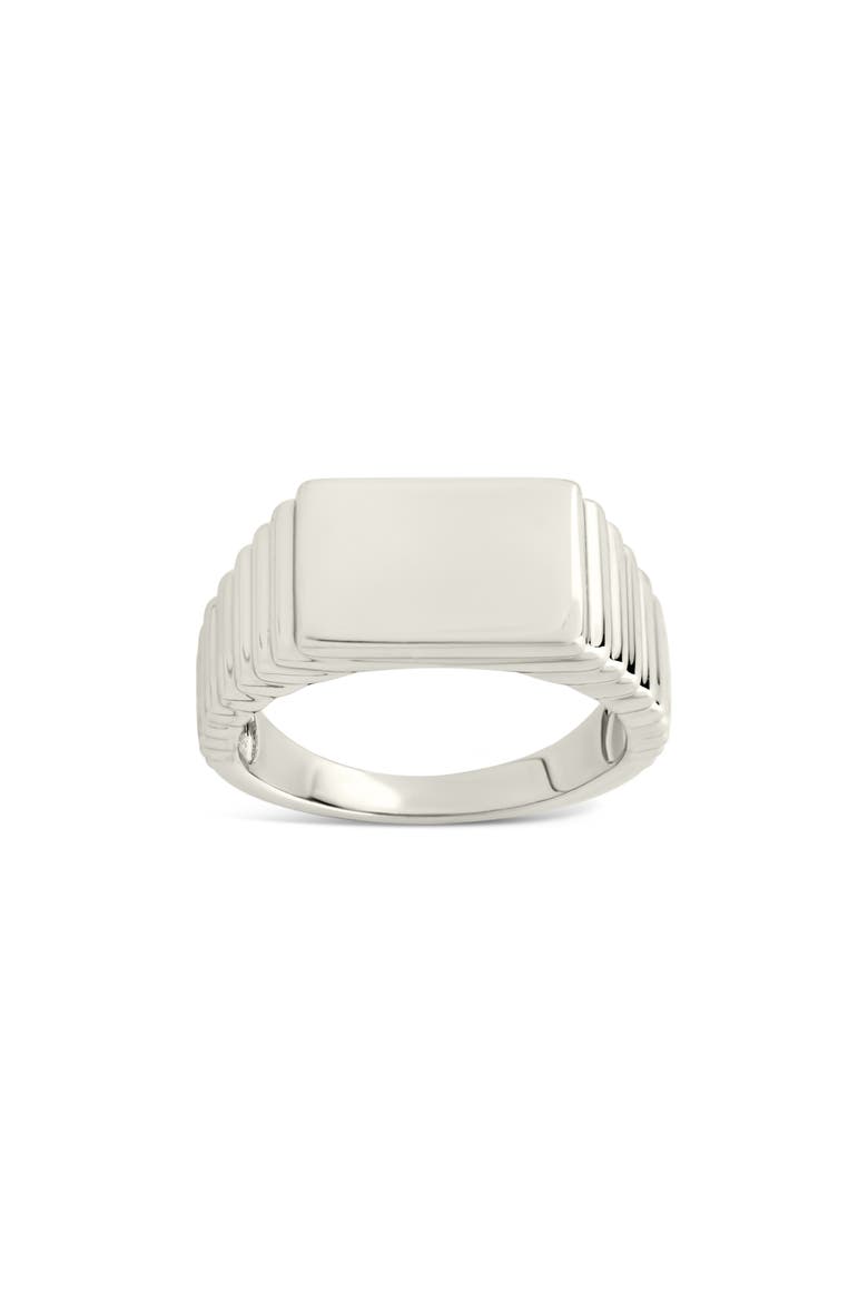 Reta Polished Signet Ring, Main, color, SILVER