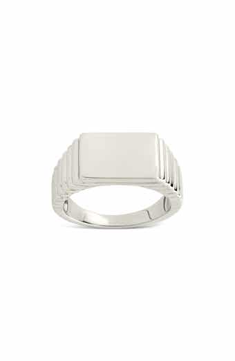 Sterling Forever Reta Polished Signet Ring