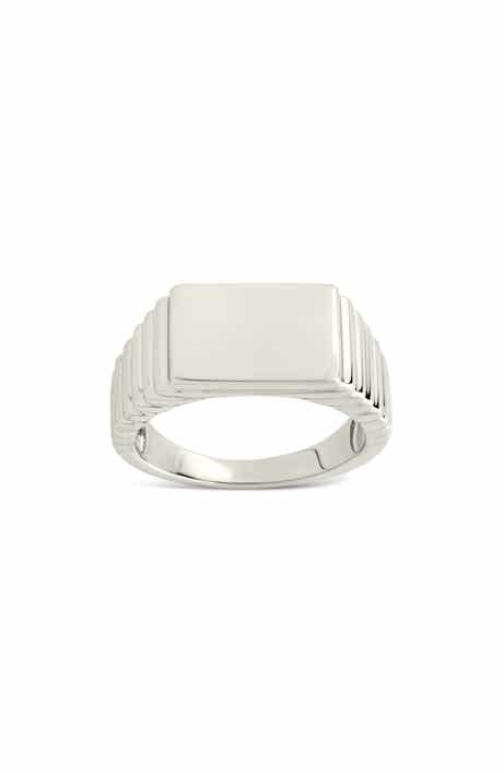 Sterling Forever Reta Polished Signet Ring