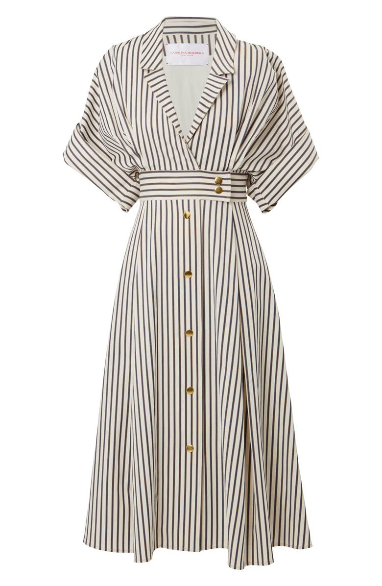 Carolina Herrera Stripe Dropped Shoulder Shirtdress, Alternate, color, 