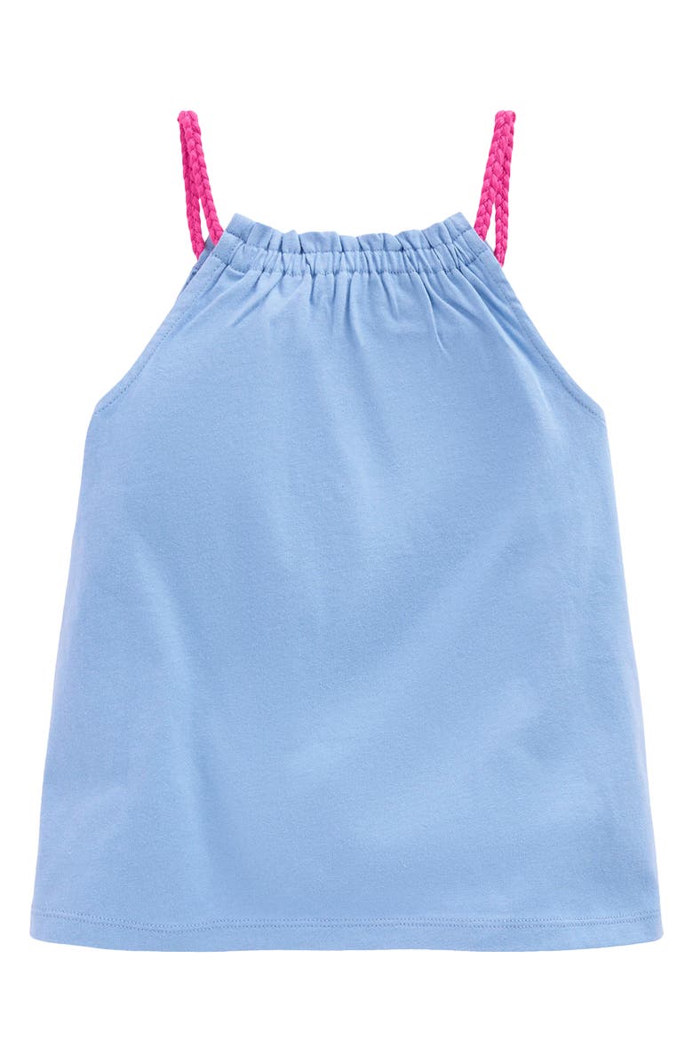 Mini Boden Kids' Floral Embroidered Knit Tank, Alternate, color, Forget Me Not Blue