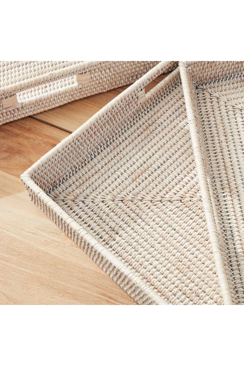 Burma Rattan Ottoman Trays Set of 3, Alternate, color, White