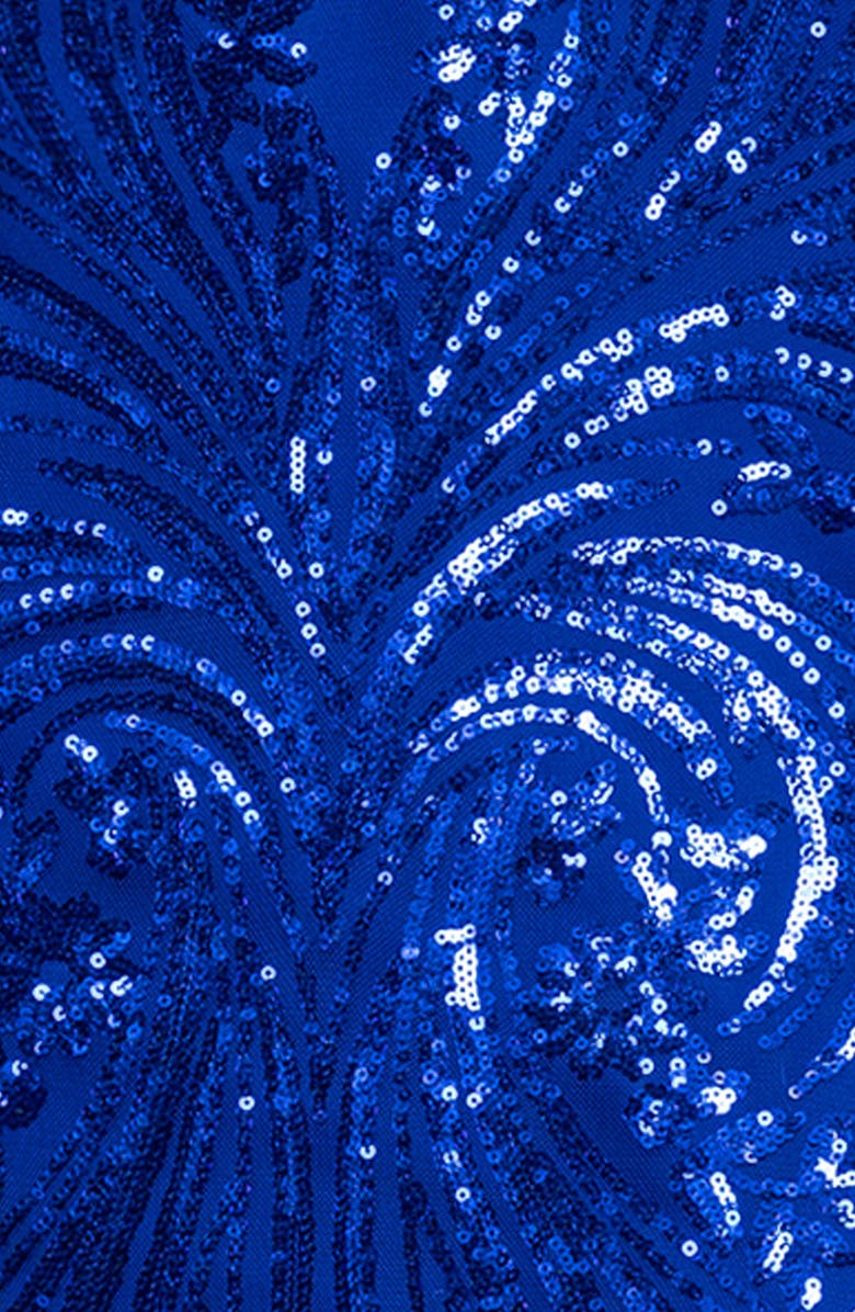 Blondie Nites Sequin Sleeveless Gown, Alternate, color, Royal