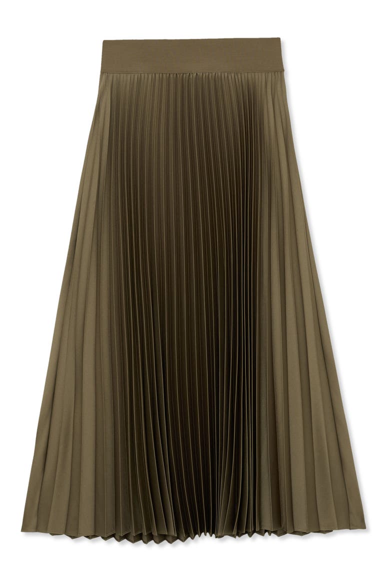 Seren Pleated Midi Skirt, Alternate, color, GREY
