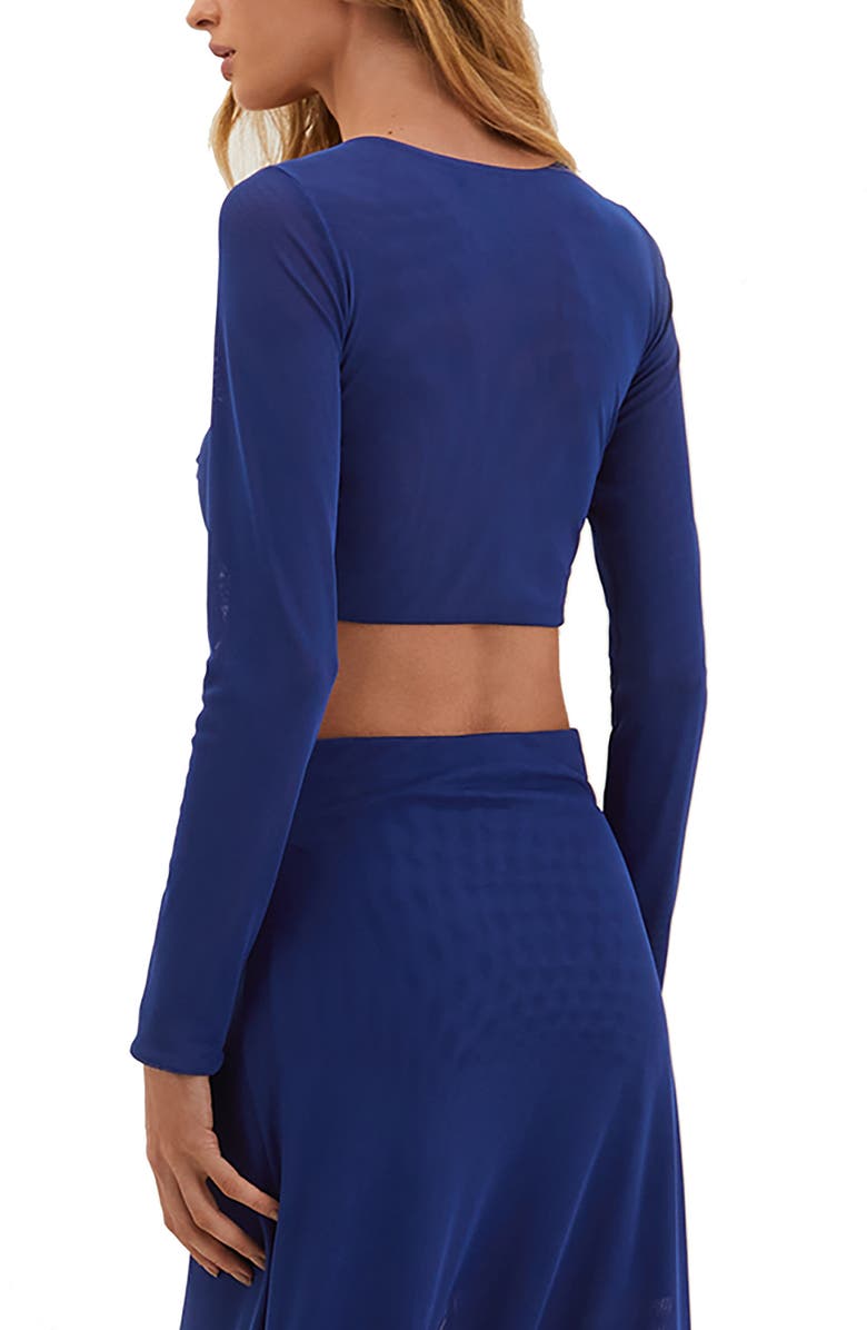 ViX Paula Hermanny Mesh Crop Top, Alternate, color, Blue