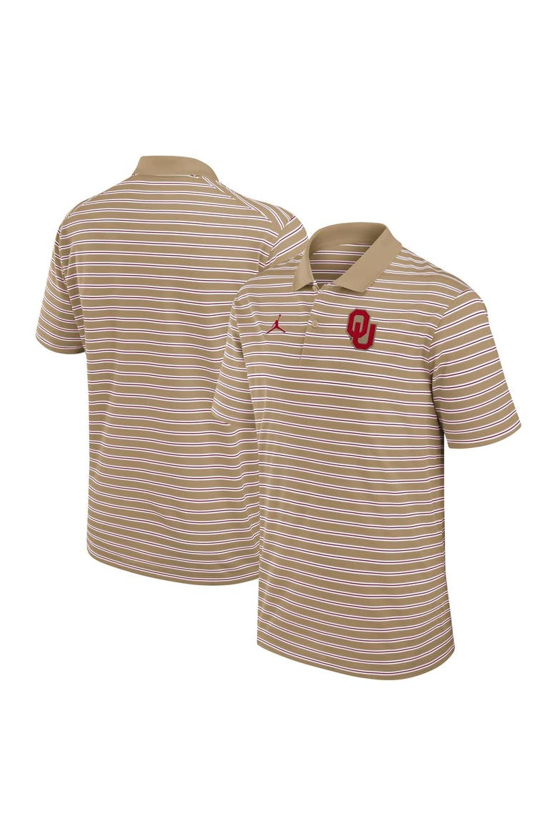 Men's Jordan Brand Tan/White Oklahoma Sooners Primetime Victory Striped Polo, Main, color, Tan
