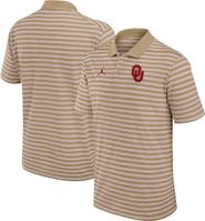 Jordan Brand Men's Jordan Brand Tan/White Oklahoma Sooners Primetime Victory Striped Polo