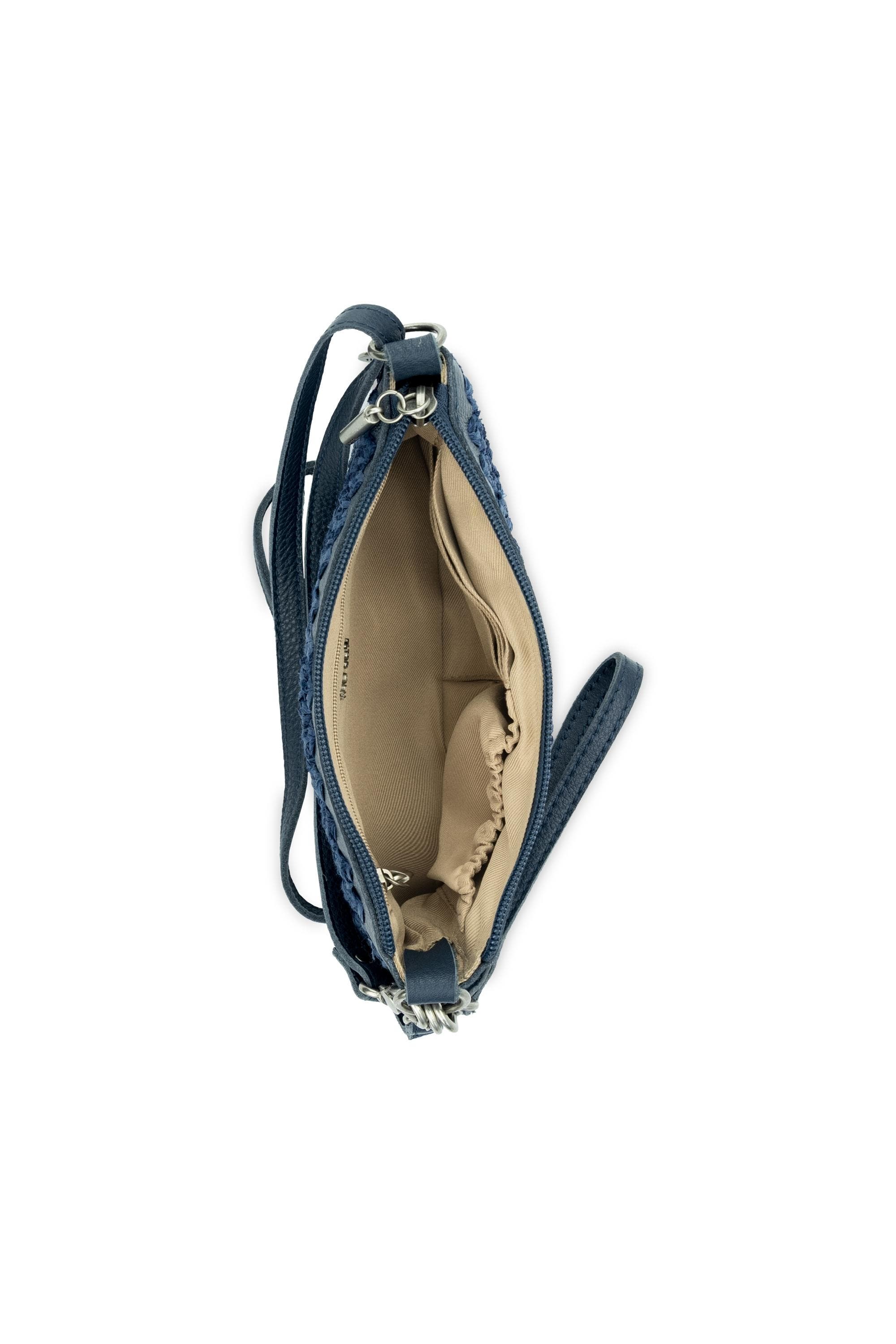 Vita Hand Crochet Crossbody Wristlet, Alternate, color, Denim Tonal Straw