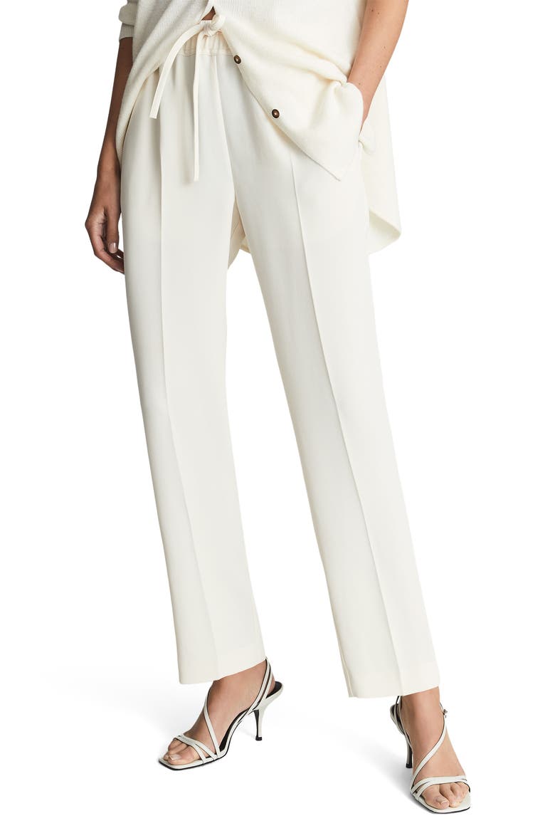 Hailey Drawstring Trousers, Main, color, WHITE