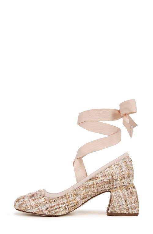 Circus Ny By Sam Edelman Della Lace-up Block-heel Ballet Pumps In Vanilla Bean Multi