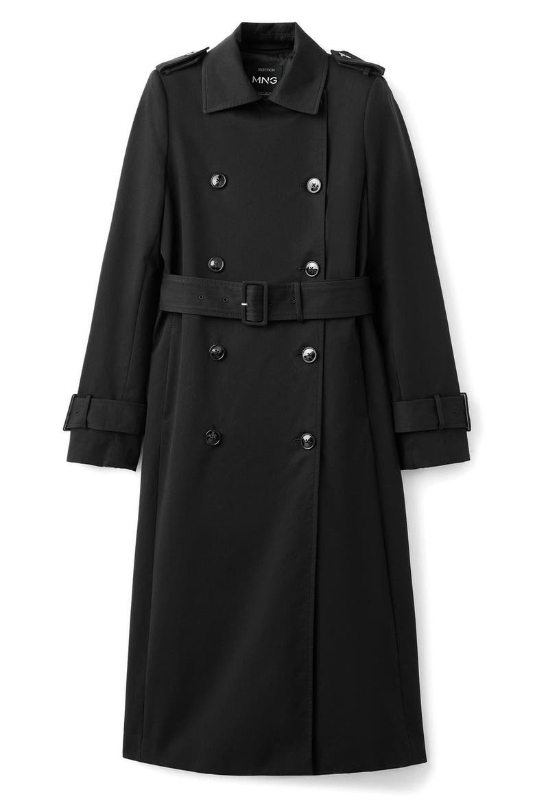 cotton trench coat ［regular］_black MANGO Selection Classic Cotton Trench Coat (Women) | Nordstrom