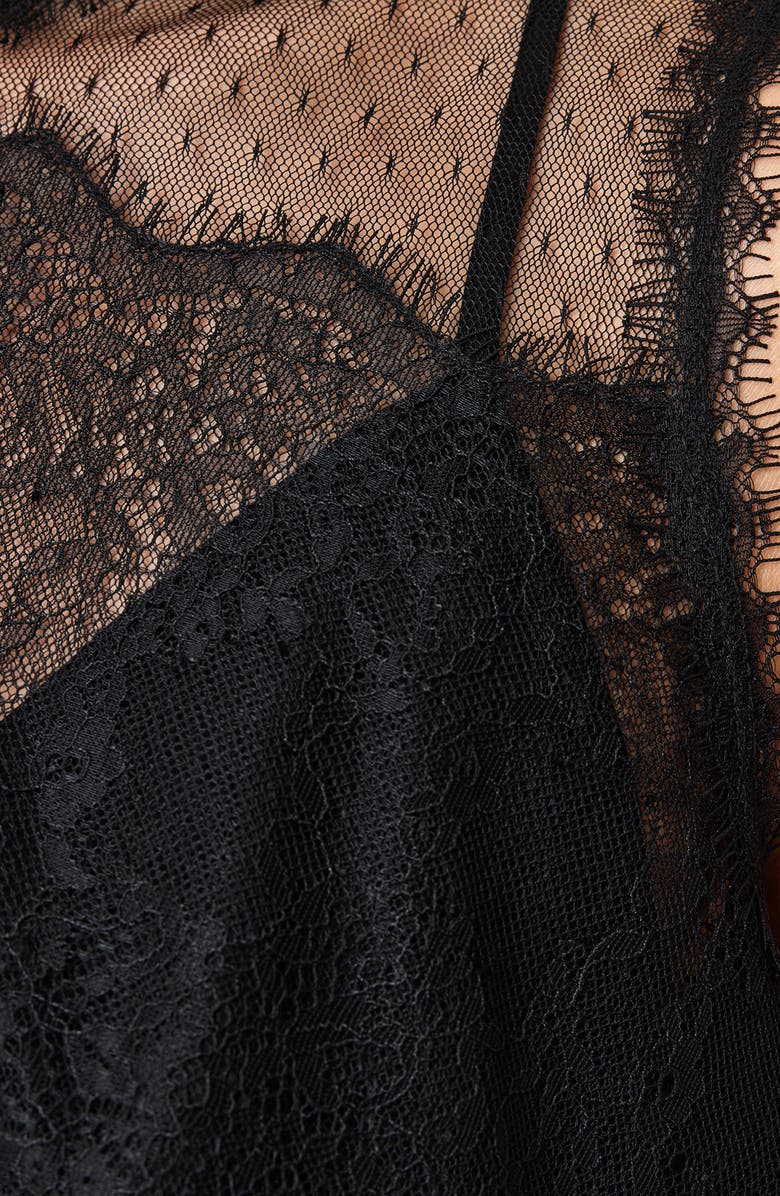 AllSaints Clara Mixed Lace Sleeveless Top, Alternate, color,