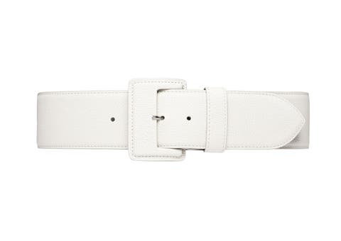 【cacharel】 WHITE LEATHER wide BELT cacharel】 WHITE LEATHER wide BELT N New Women Wide White
