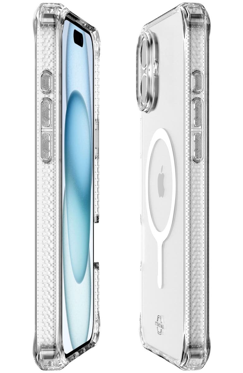 ITSkins Hybrid_R Clear MagSafe Case for Apple iPhone 16, Alternate, color, Clear