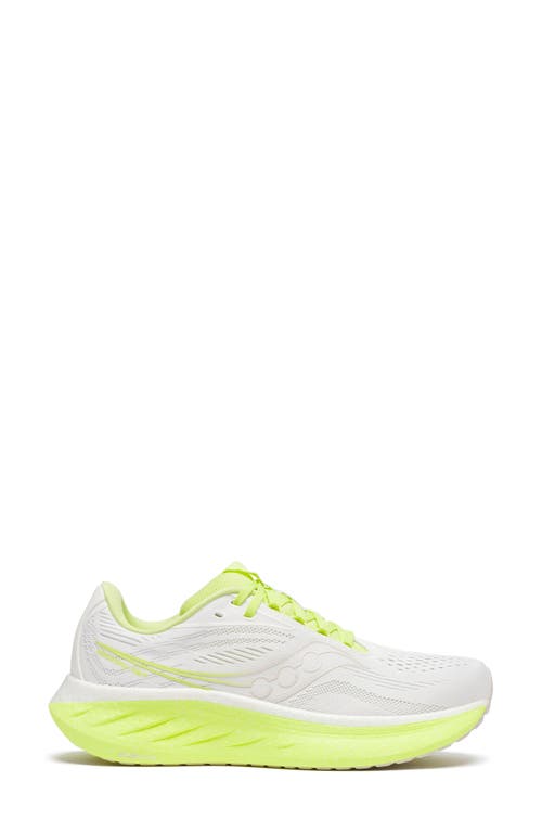 Saucony Ride 18 Running Shoe In White/sunny