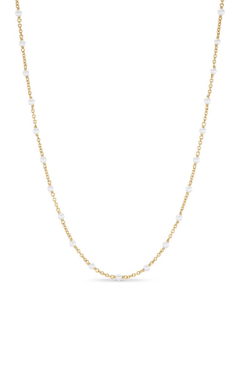 David Yurman Pearl Classics Freshwater Pearl Station Necklace, Main, color, Gold