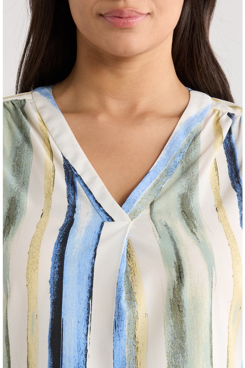 Stripe V-Neck Top, Alternate, color, WHITE DOVE MULTI