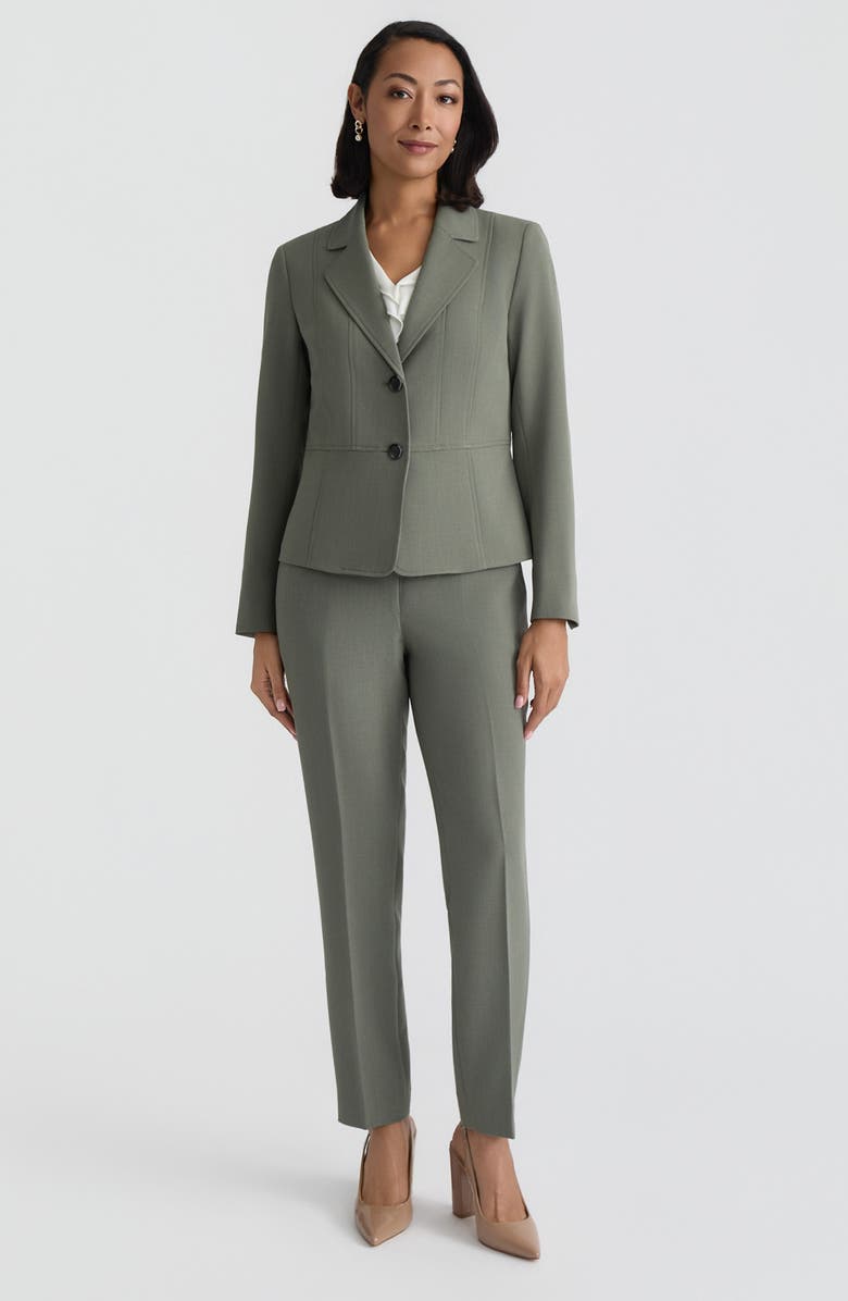 KASPER Seamed Stretch Crepe Jacket, Alternate, color, Dark Sea Stone