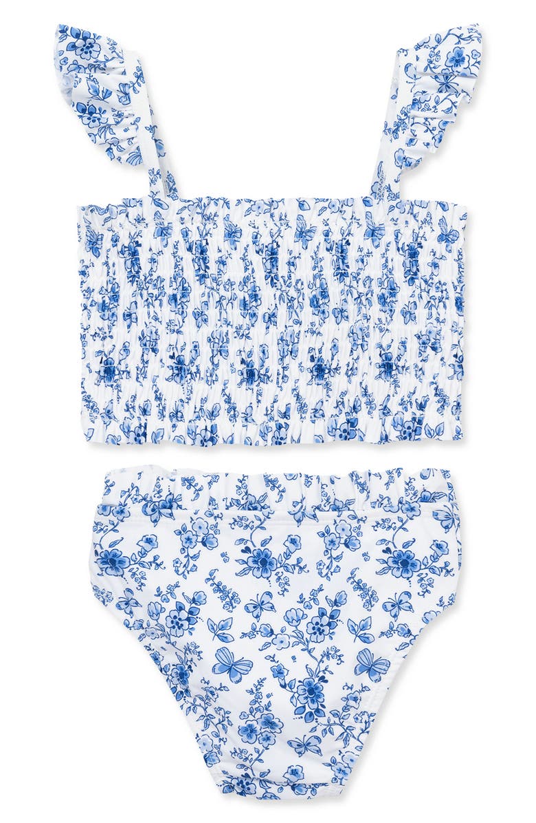 Little Me Floral Two-Piece Swimsuit, Main, color, Blue