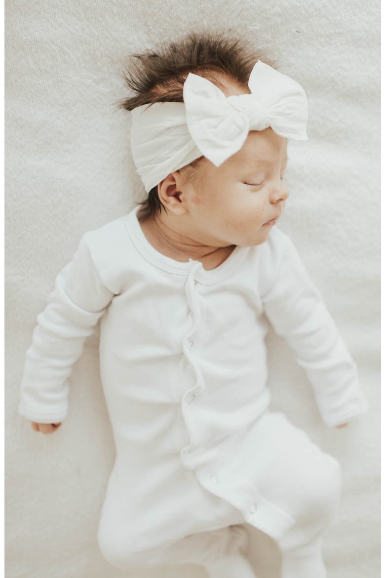 Knotted Bow Headband, Alternate, color, WHITE