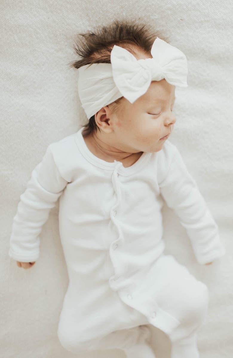 Baby Bling Knotted Bow Headband, Alternate, color, White