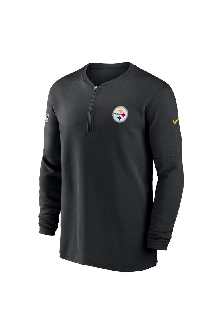 Men's Nike  Black Pittsburgh Steelers 2023 Sideline Performance Long Sleeve Tri-Blend Quarter-Zip Top, Alternate, color, Black