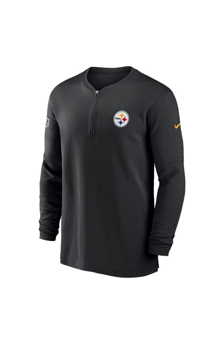 Nike Men's Nike  Black Pittsburgh Steelers 2023 Sideline Performance Long Sleeve Tri-Blend Quarter-Zip Top, Alternate, color, Black