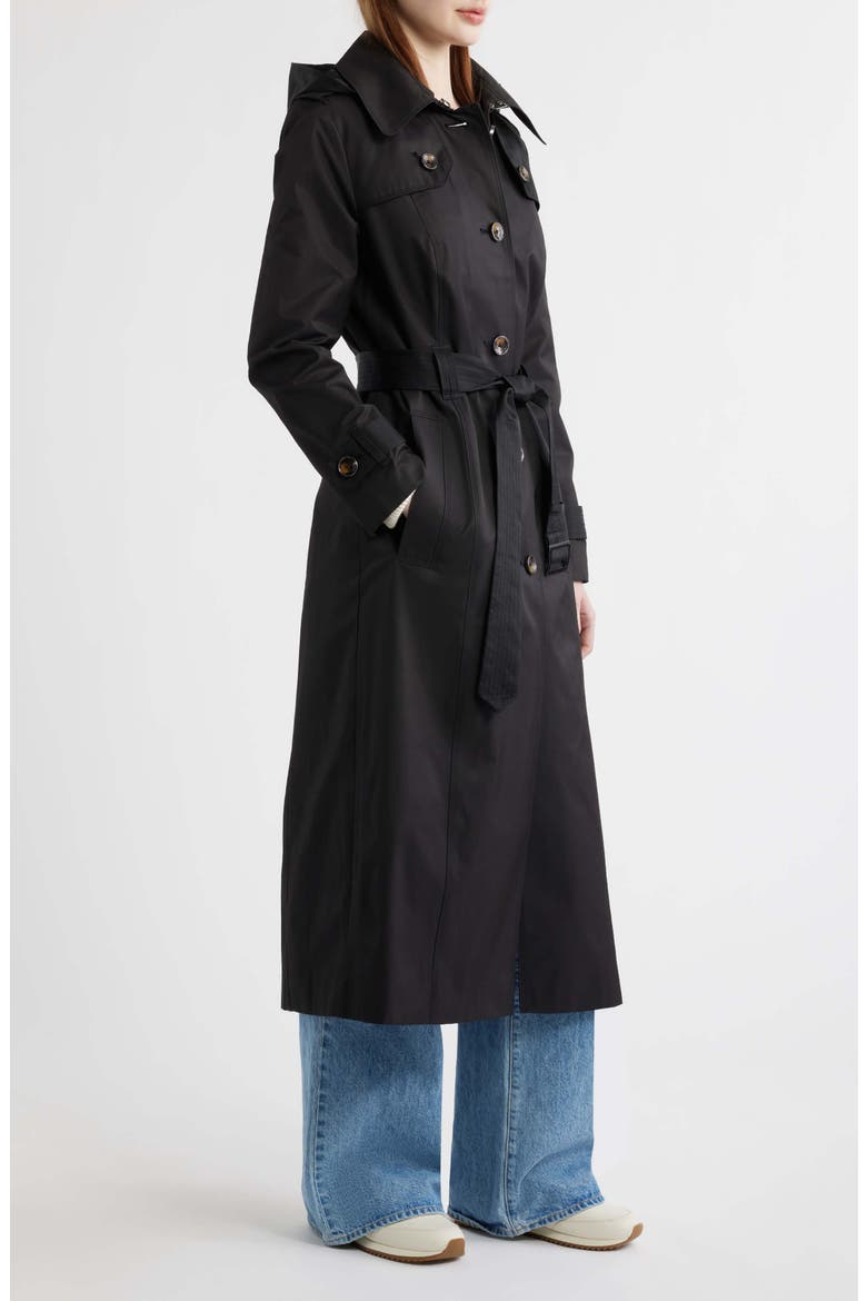Cotton Blend Trench Coat, Alternate, color, BLACK