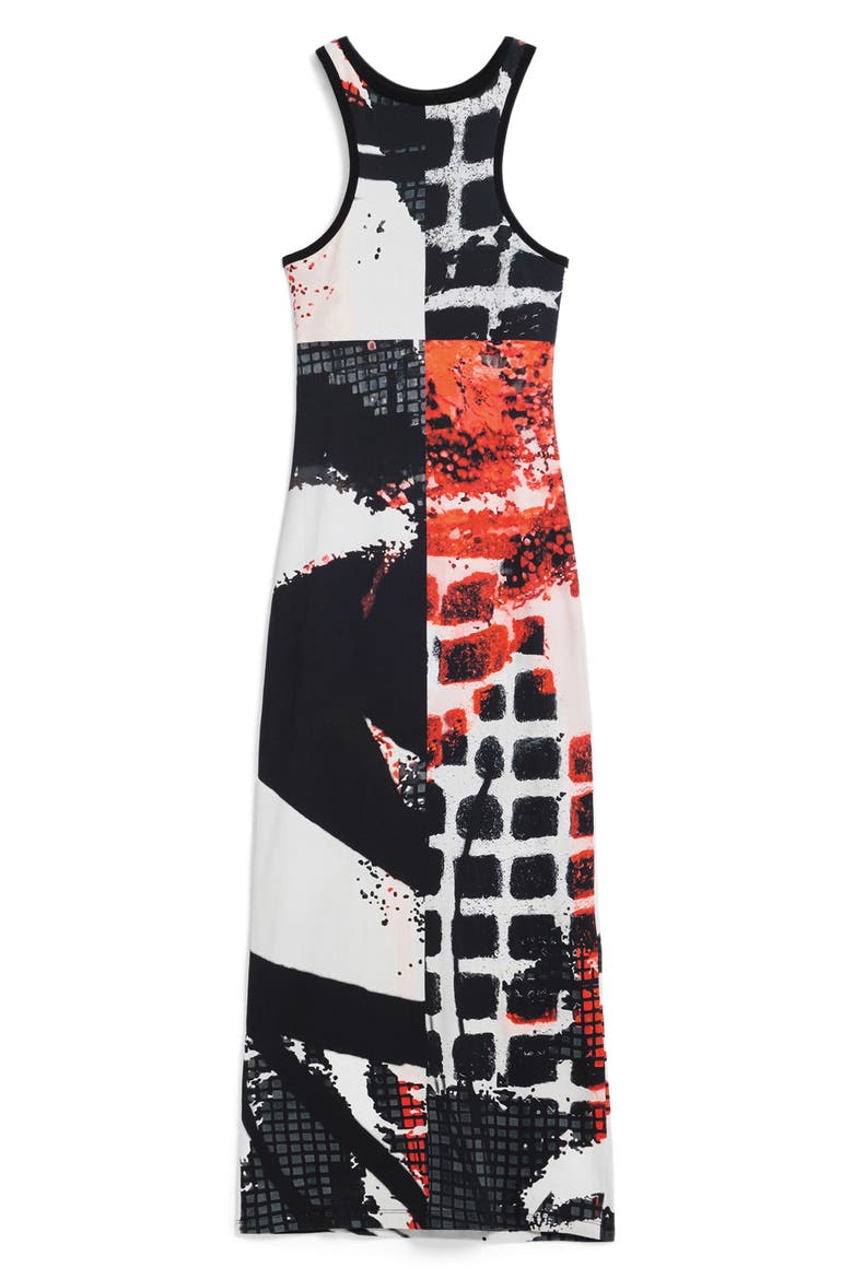 Print Racerback Maxi Dress, Alternate, color, BLACK