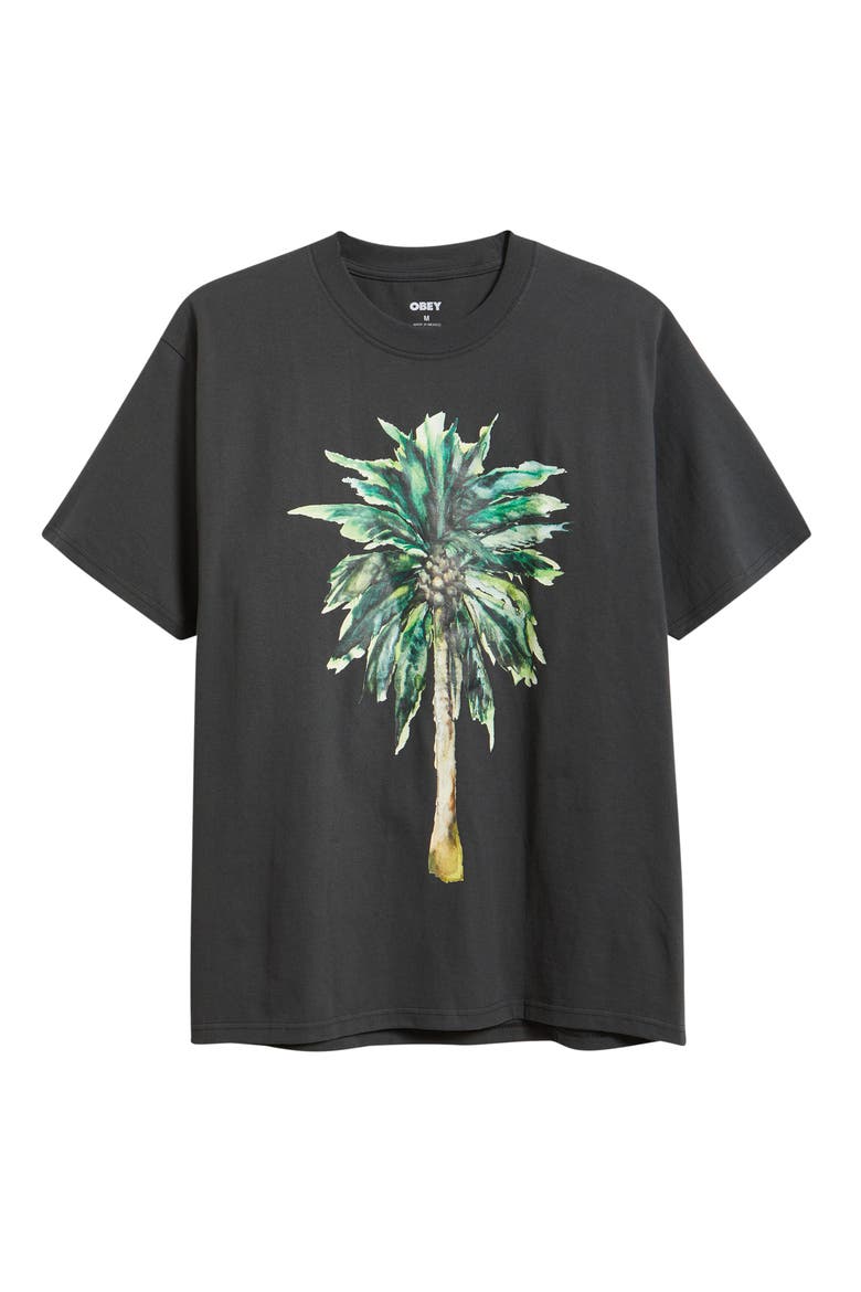 Palm Graphic T-Shirt, Alternate, color, VINTAGE BLACK