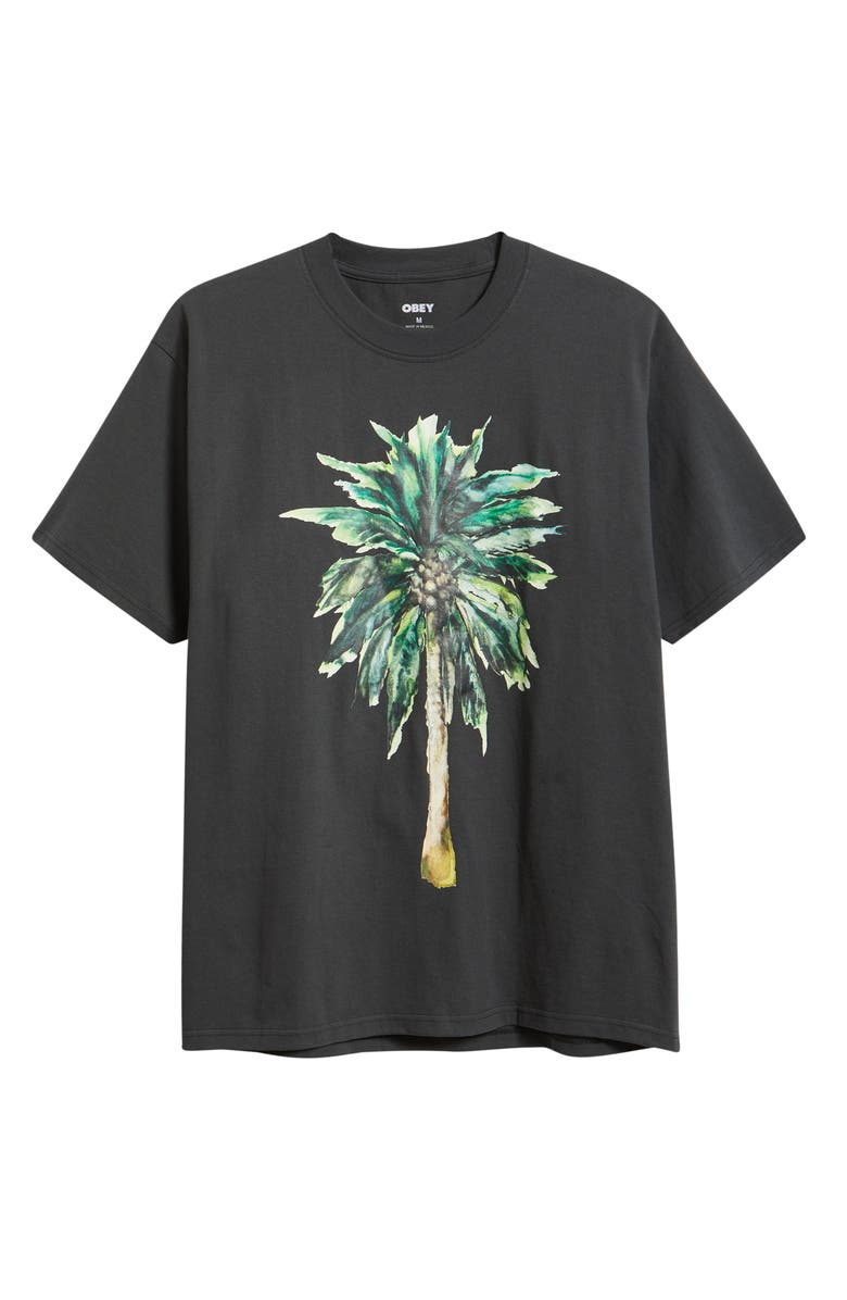 Obey Palm Graphic T-Shirt, Main, color, Vintage Black