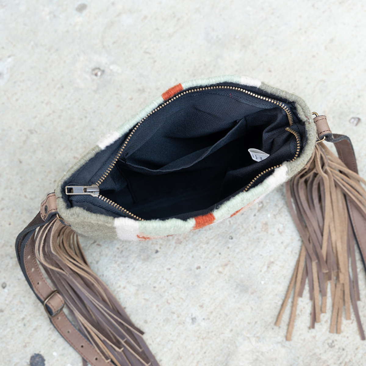Amasouk Tierra Verde Fringe Crossbody, Alternate, color, Red