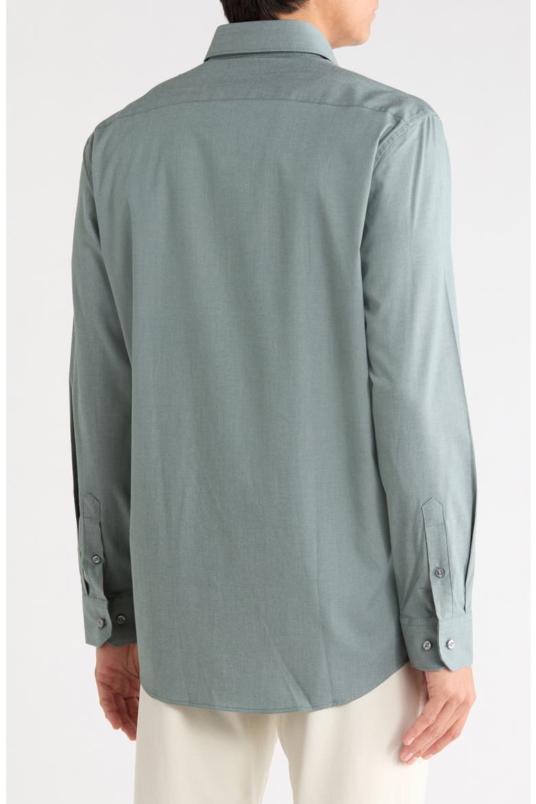 Elevated Twill Slim Fit Dress Shirt, Alternate, color, OLIVE