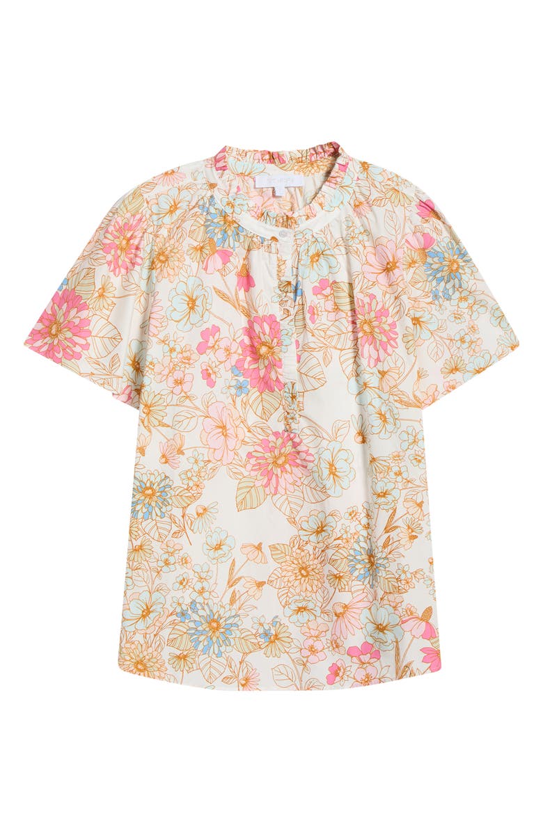 SUGARLIPS Day Lily Floral Ruffle Top, Alternate, color, Off-White-Multi