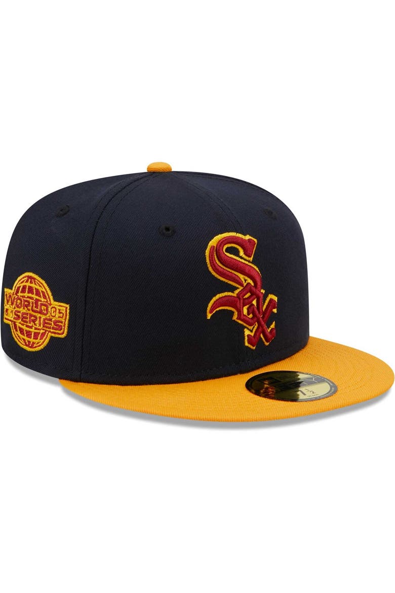 Men's New Era Navy/Gold Chicago White Sox Primary Logo 59FIFTY Fitted Hat, Main, color, Navy