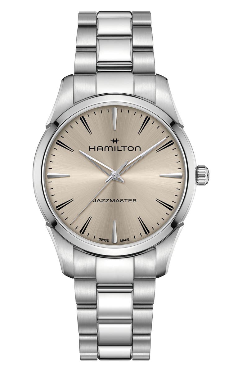 Hamilton Jazzmaster Bracelet Watch, 40mm, Main, color, Beige