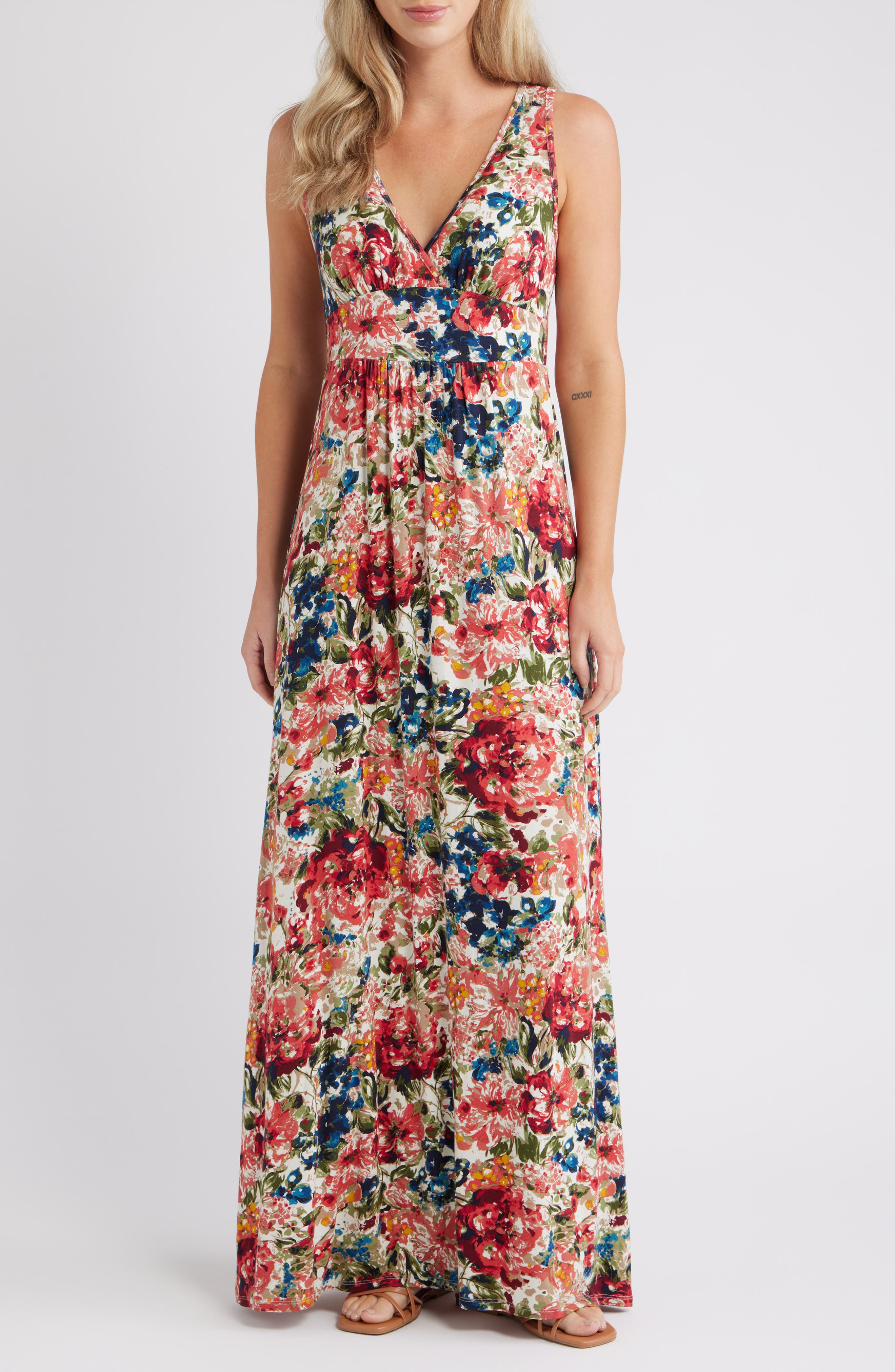 Loveappella empire waist jersey maxi dress for postpartum