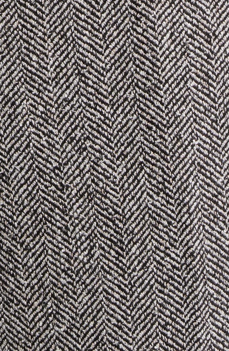 Anne Klein Herringbone Straight Leg Pants, Alternate, color, Anne Black/ White Dove