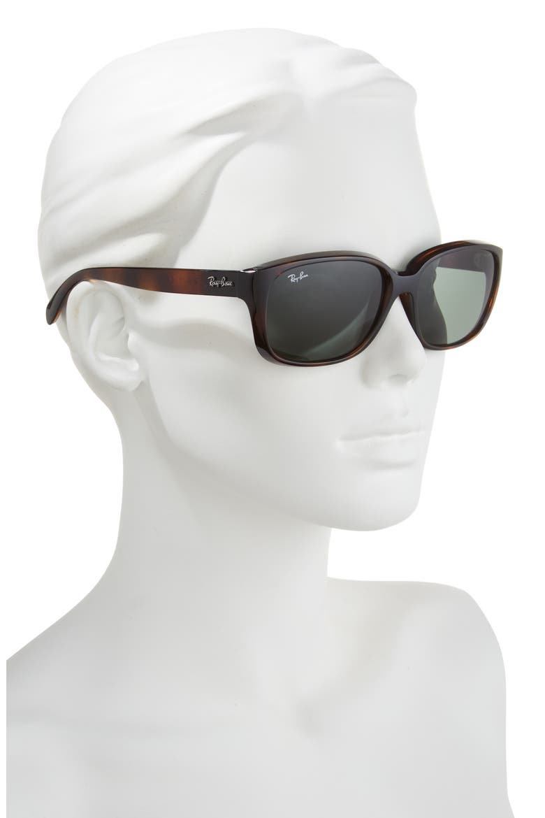 58mm Rectangular Sunglasses, Alternate, color, LITE HAVANA