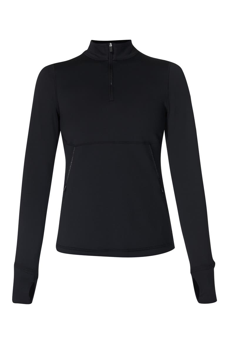 Therma Boost Running Half Zip Pullover, Alternate, color, BLACK