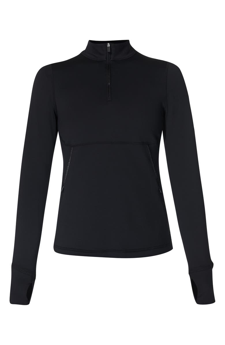 Sweaty Betty Therma Boost Running Half Zip Pullover, Alternate, color, Black