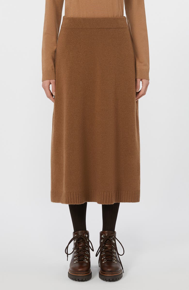 Weekend Max Mara Barnaba Wool Sweater Skirt, Main, color, Hazelnut Brown