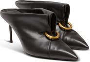 Balmain Lambskin leather mules with front piercing
